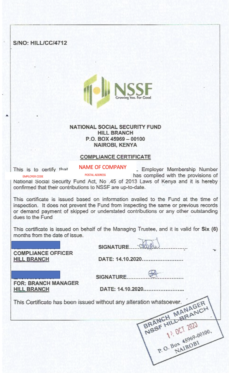 NSSF COMPLIANCE CERTIFICATE REQUEST LETTER TEMPLATE - ANZIANO